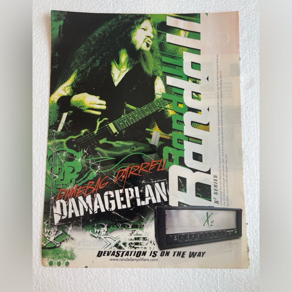Randall Amplifier Pinup with Dimebag Darrell